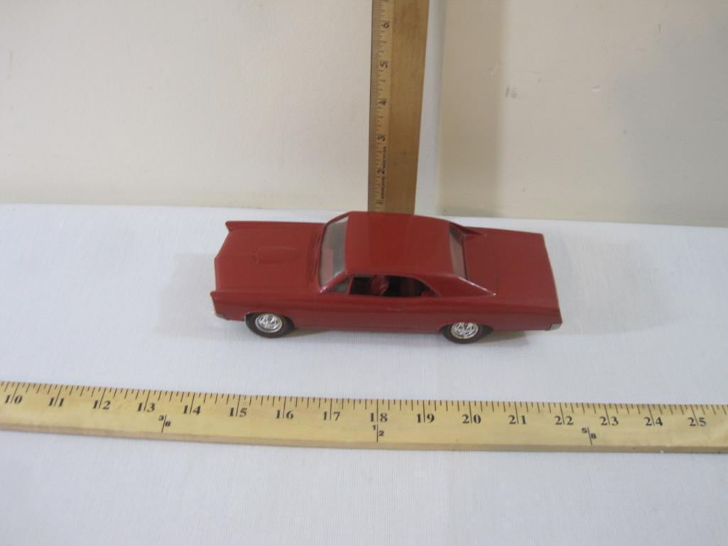 1967 Pontiac GTO 1:25 Scale Plastic Promo Model Car, red with matching interior, AS IS, 5 oz