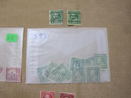 US Postage Stamps including 20 Cent Golden Gate, 2 cent George Washington, 1 cent Franklin Roosevelt