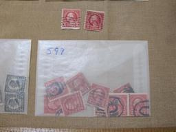 US Postage Stamps including 20 Cent Golden Gate, 2 cent George Washington, 1 cent Franklin Roosevelt