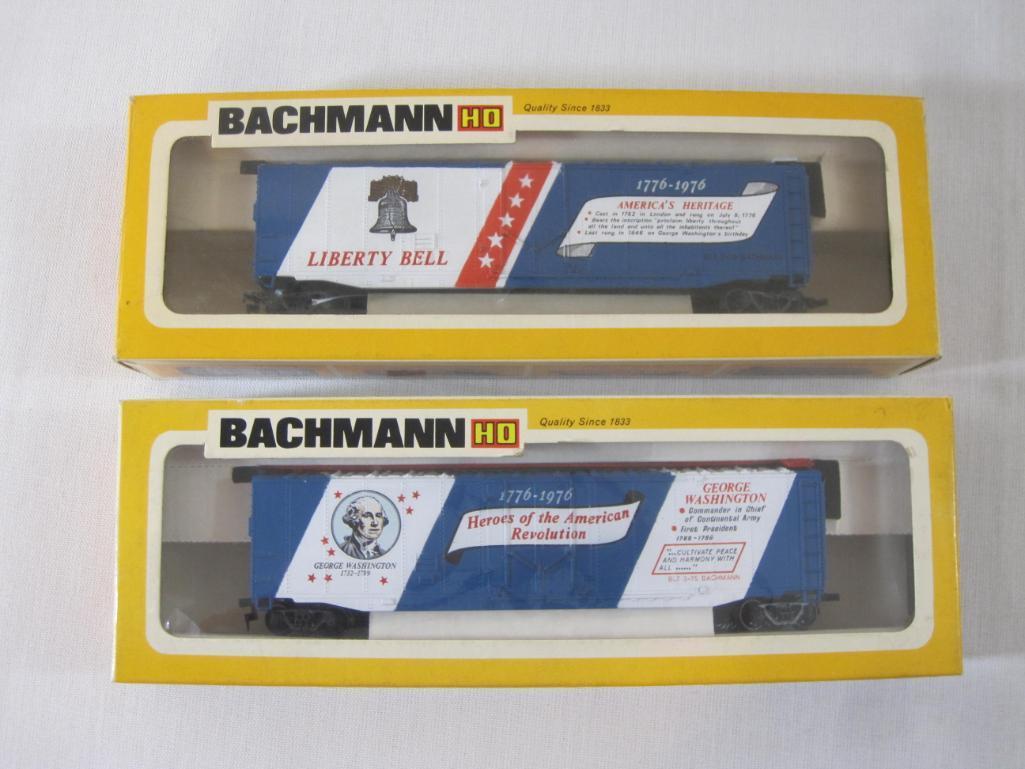 Seven Bachmann HO Scale Bicentennial Train Cars including 1281-1286 51' Bicentennial Box Cars and