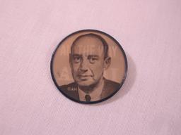 Three Vintage Holographic Political Pin-Back Buttons including Meyner for Governor, Adlai, and