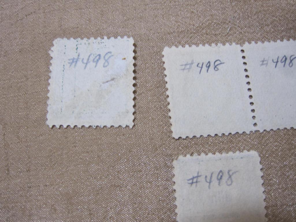 US Postage stamps including 2 Cent George Washington, 1 Cent George Washington mostly cancelled