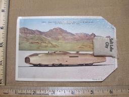 Bonneville Salt Flats Postcard with bag of Salt Flat Sand, see pictures for condition