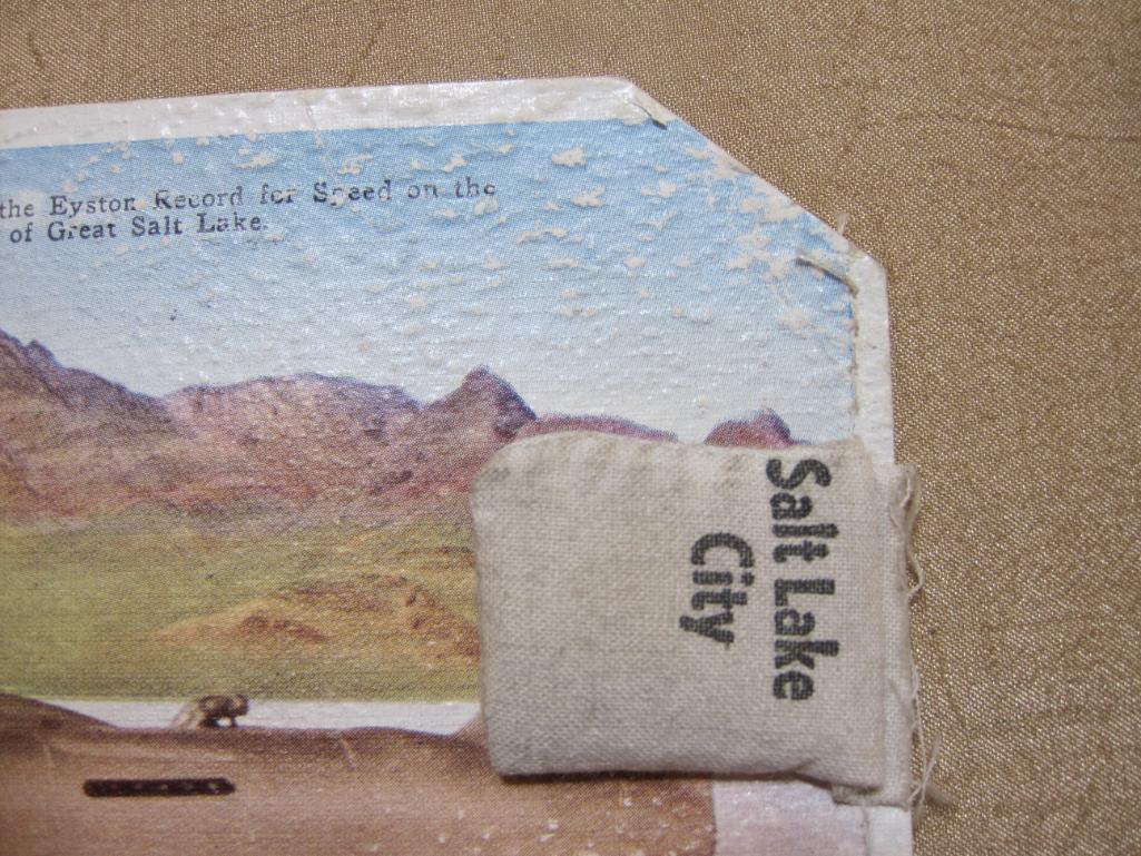 Bonneville Salt Flats Postcard with bag of Salt Flat Sand, see pictures for condition