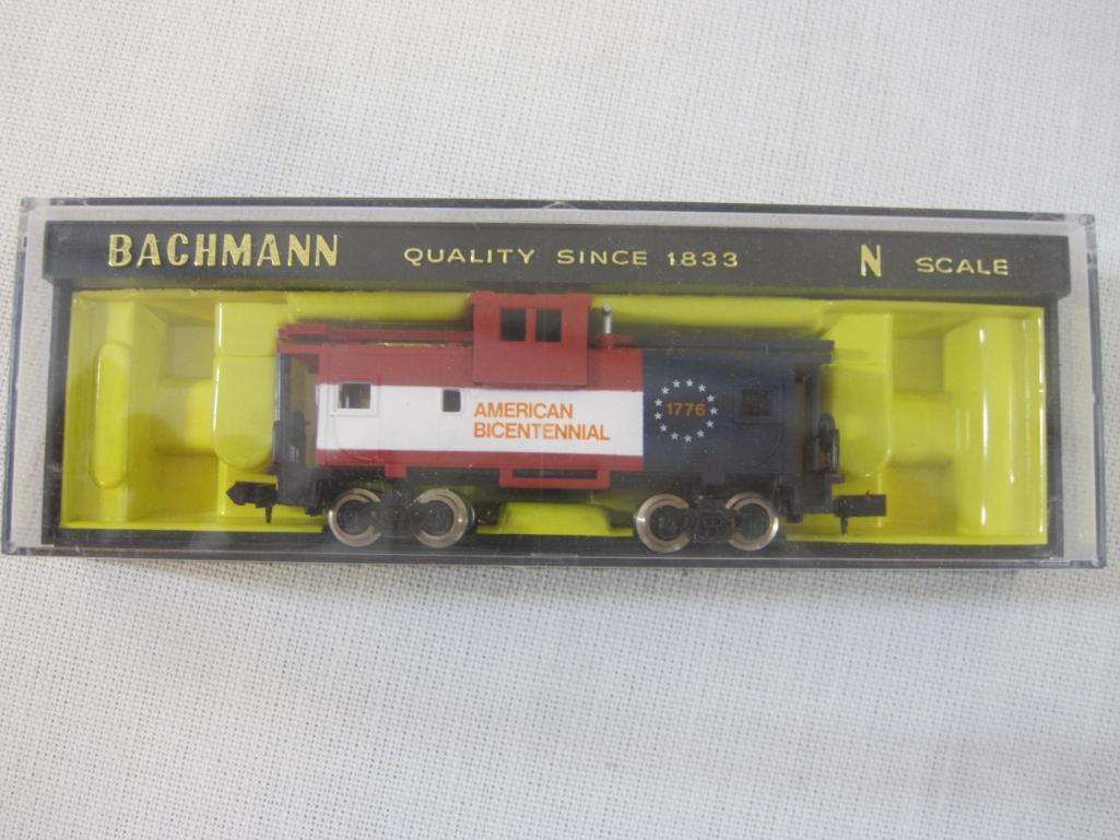 Two N Scale Bachmann Train Cars including U36B Diesel Norfolk & Western Locomotive and Wide Vision