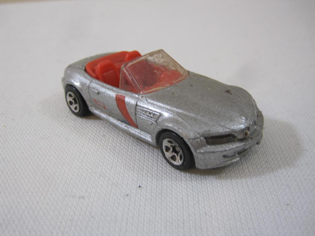 Five Miniature Vehicles including Matchbox Porsche, Hot Wheels Ferrari 7, and more, 7 oz