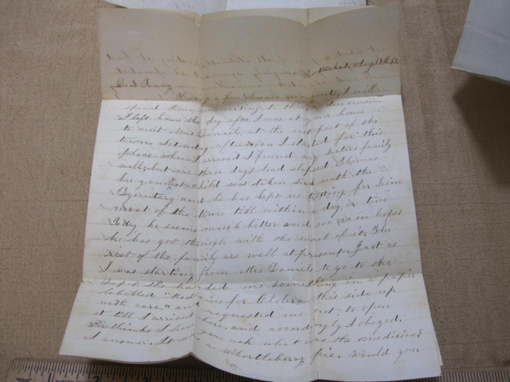 Lot of 19th Century correspondence from Dover, DE, Newport and Pawtucket, RI, including an 1849