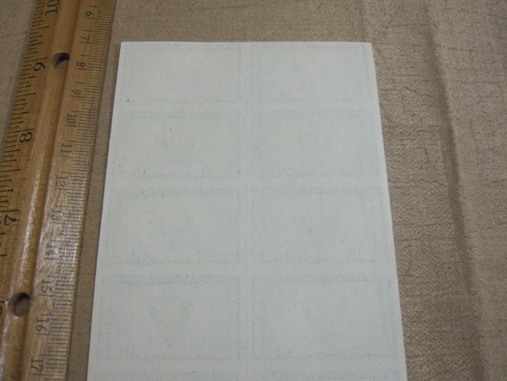 Full Sheet of Special Delivery 16 Cent Airmail US Postage Stamps Centerline non-perforated 1930s