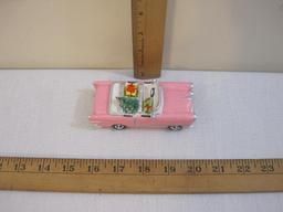 Pink Christmas Cadillac Handpainted Ceramic Accessory The Original Snow Village, Department 56, 4 oz