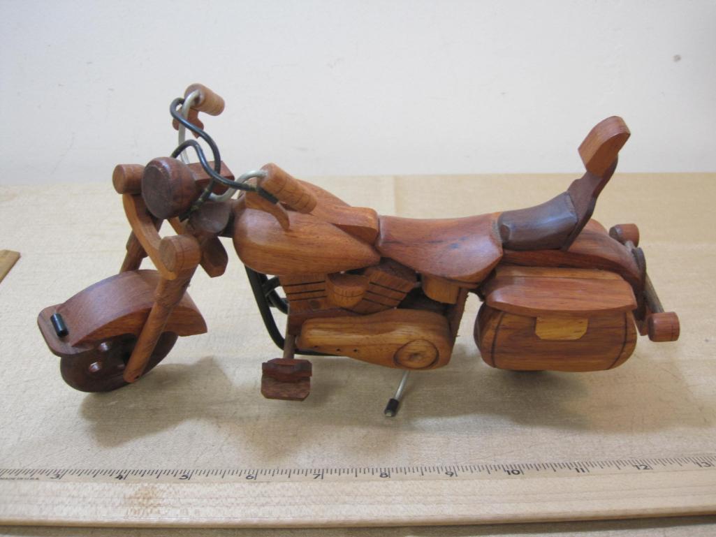 Handcrafted Miniature Wooden Motorcycle 11oz