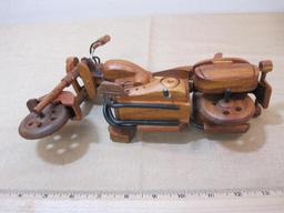 Handcrafted Miniature Wooden Motorcycle 11oz