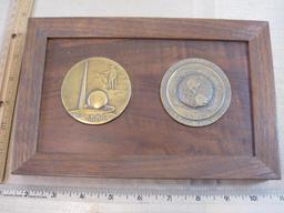 Two Bronze New York World's Fair Coins/Medallions including 1939 and 1964-65 with Wooden Wall