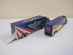 Lot of Miniature Tractors and Trailers from Matchbox, Racing Champions and more including Kyle Petty