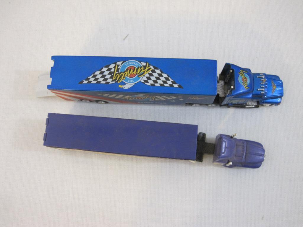 Lot of Miniature Tractors and Trailers from Matchbox, Racing Champions and more including Kyle Petty