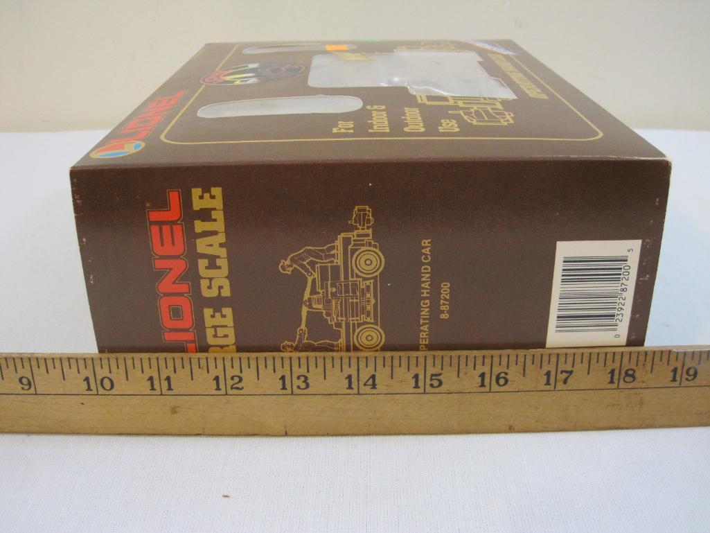 Lionel Large Scale Operating Hand Car 8-87200, in original box 1lb5oz