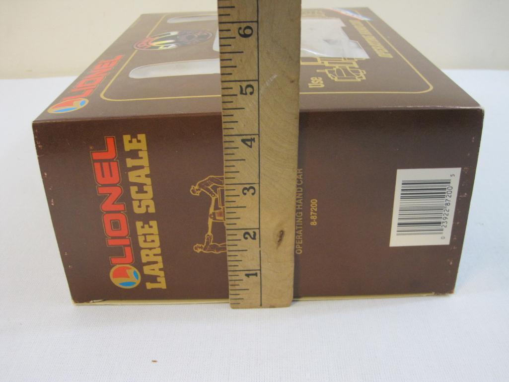 Lionel Large Scale Operating Hand Car 8-87200, in original box 1lb5oz