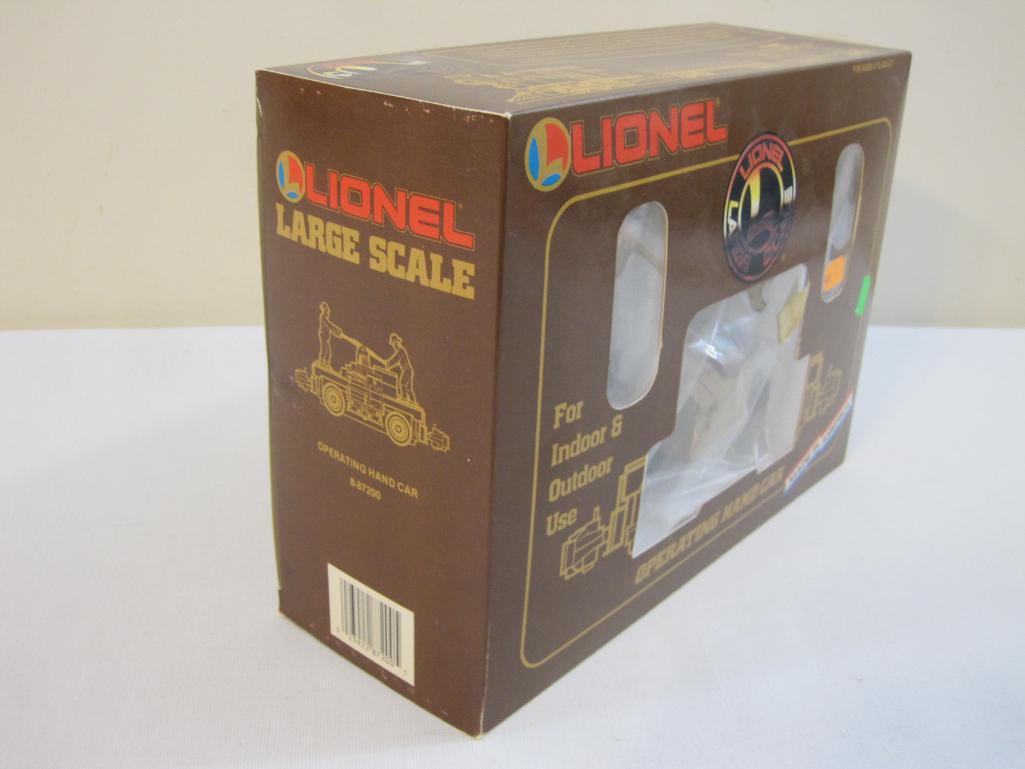 Lionel Large Scale Operating Hand Car 8-87200, in original box 1lb5oz