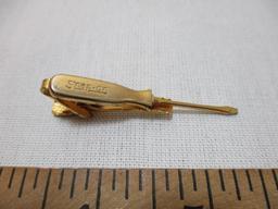 Gold Tone Snap-On Screwdriver Tie Clip, Leavens Co, 1 oz