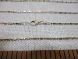 Six Delicate 18" Silver tone Chain Necklaces, 1 oz