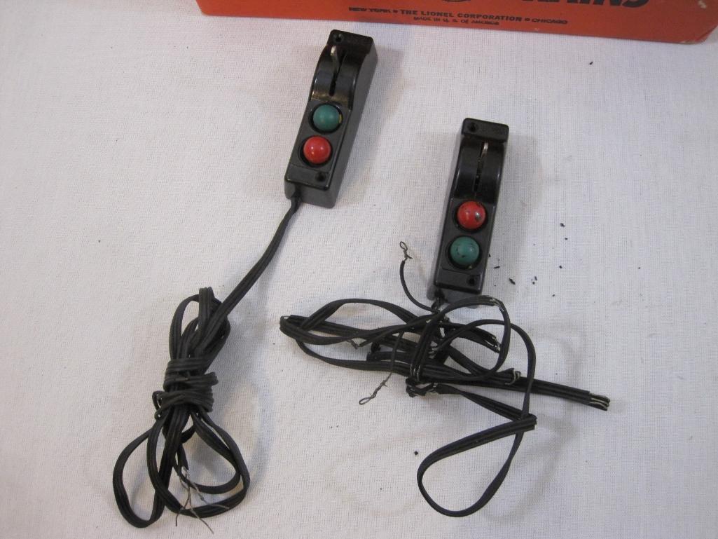 Lionel Trains One Pair No. 112 Remote Control Super "O" Switches with automatic switch controllers,