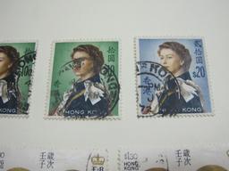 Seven Hong Kong Postage Stamps includes Three 1962 Queen Elizabeth $10 Scott #216, 1962 $20 Queen