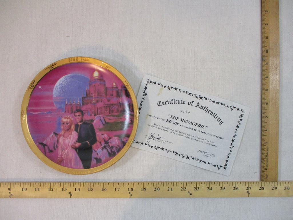 Star Trek "The Menagerie" Commemorative Plate, 8th in the series, 1986, with COA, 1 lb 8 oz