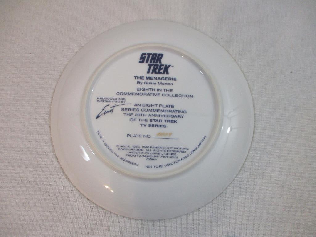 Star Trek "The Menagerie" Commemorative Plate, 8th in the series, 1986, with COA, 1 lb 8 oz