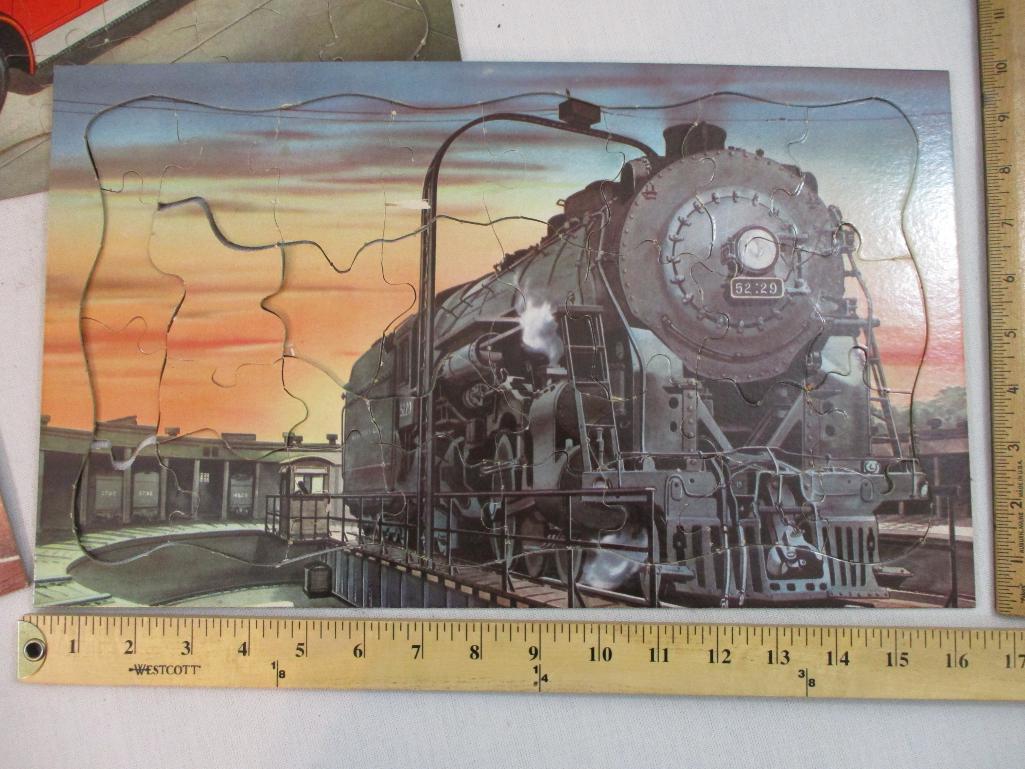 The Big Treasure Box of Jigsaw Puzzles, 3 Giant Puzzles including Locomotive, Fire Engine and Truck,