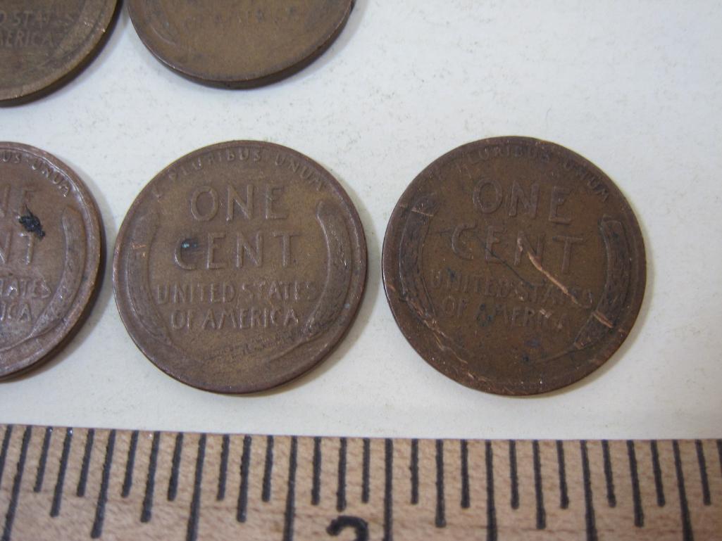 10 1920s Wheat Pennies including 4-1920, 1924, 3-1925 and 2-1929