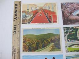 Nine Vintage Landscape themed U.S Post cards from Red Bank NJ, St.Petersburg Florida, Copake NY,