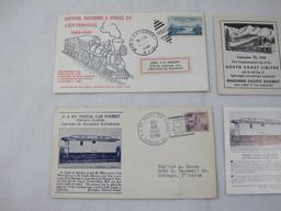 First Day Covers including 1948 First Transcontinental trip North Coast Limited, 1949 Hartford