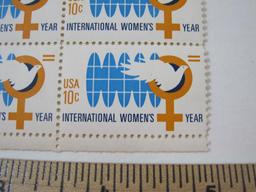 Two Blocks of Six 10 Cent International Women's Year U.S. Postage Stamps Scott #1571