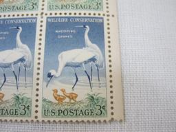 Three Blocks of 4 Conservation US Postage Stamps including Wildlife Conservation 8-cent (Scott #s