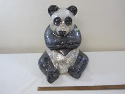Mosaic Glass Giant Panda Statue Approx. 17 in Tall