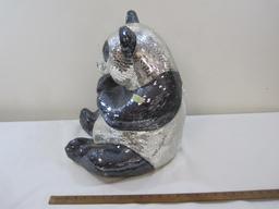 Mosaic Glass Giant Panda Statue Approx. 17 in Tall