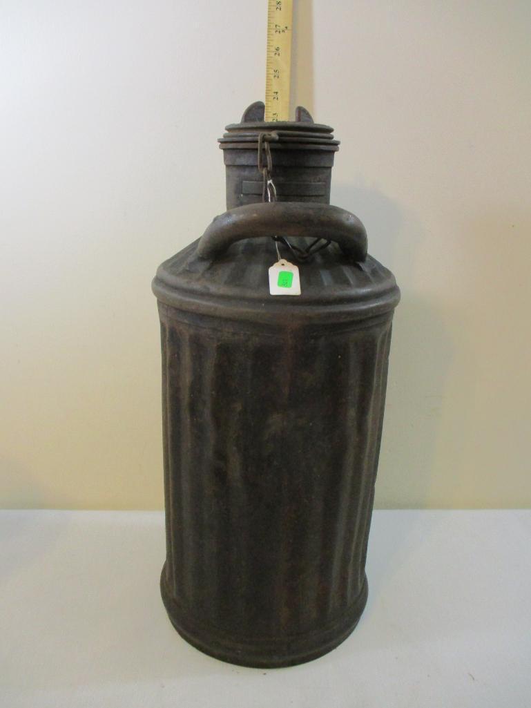 Vintage Mitchel 5-Gallon Galvanized Gas Can, The Davis Welding & Mfg Co Cincinnati OH, 12 lbs 6 oz