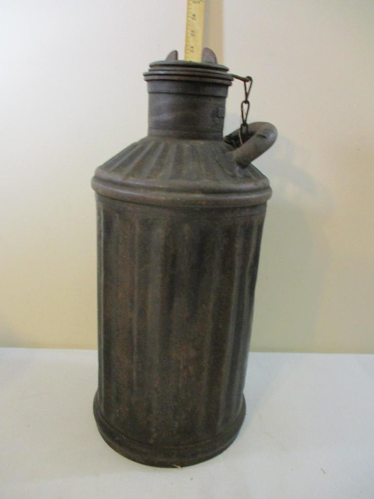 Vintage Mitchel 5-Gallon Galvanized Gas Can, The Davis Welding & Mfg Co Cincinnati OH, 12 lbs 6 oz