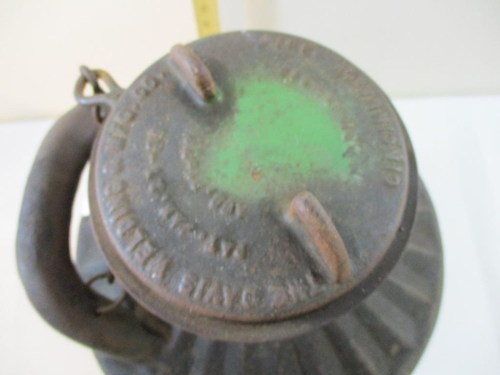 Vintage Mitchel 5-Gallon Galvanized Gas Can, The Davis Welding & Mfg Co Cincinnati OH, 12 lbs 6 oz
