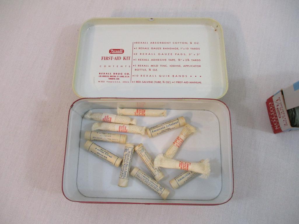 Vintage Rexall First-Aid Kit, see pictures for contents, 8 oz