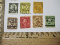 US Presidents Postage Stamps including 1 1/2 Cent Harding, 10 Cent Monroe, 5 Cent Roosevelt and more