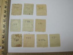 US Presidents Postage Stamps including 1 1/2 Cent Harding, 10 Cent Monroe, 5 Cent Roosevelt and more