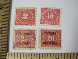 Four US Documentary Postage Stamps includes 2 Cents, 40 cents, 20 Cents and 25 Cents