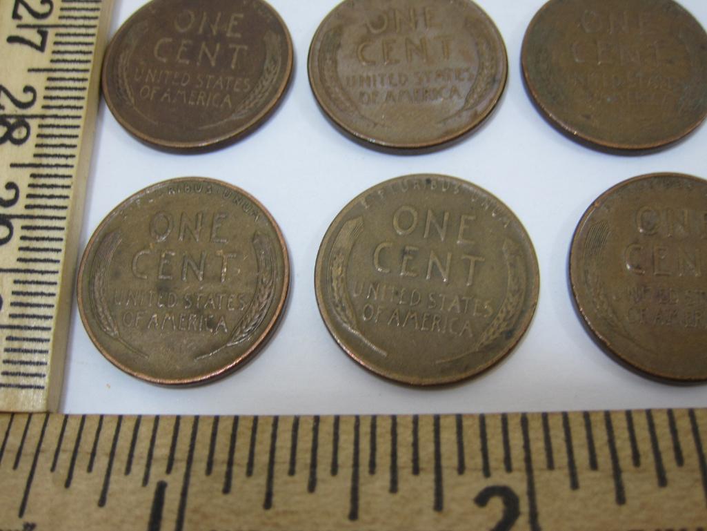 Twelve 1945 US Wheat Pennies