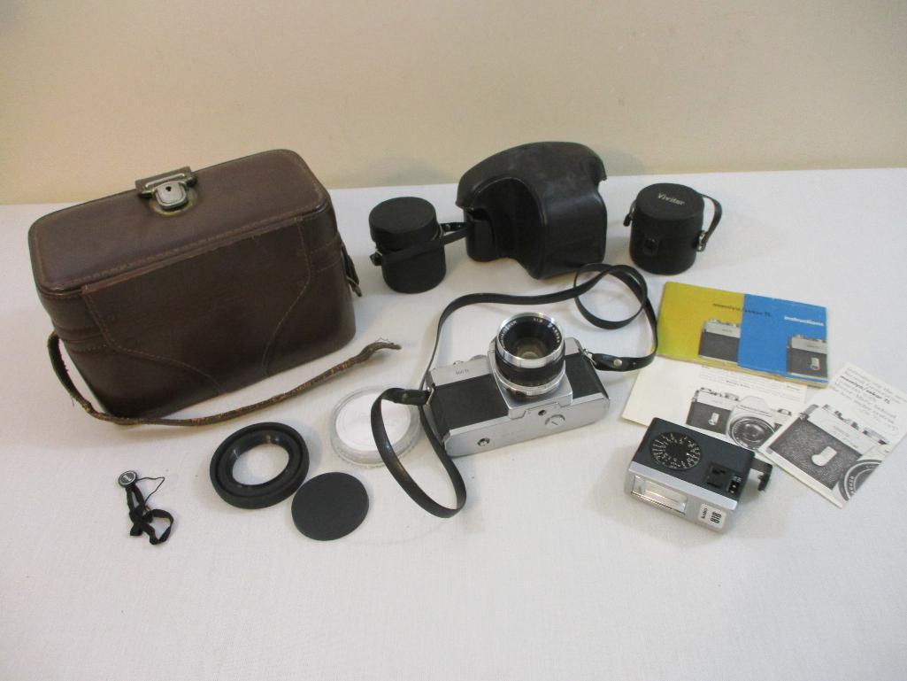 Mamiya/Sekor 500TL Camera and Accessories including 2 cases, 2 lenses (Sears and Vivatar), Kako 818