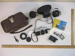 Mamiya/Sekor 500TL Camera and Accessories including 2 cases, 2 lenses (Sears and Vivatar), Kako 818