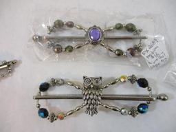 Four Lilla Rose Flexi Hair Clips including owl and more, 3 are new in package, 3 oz