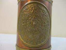 Copper Mug with Brass Handle and South American-Style Accents, 12 oz