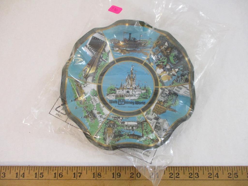 1970s Walt Disney World The Magic Kingdom Scalloped Souvenir Plate, 8 oz