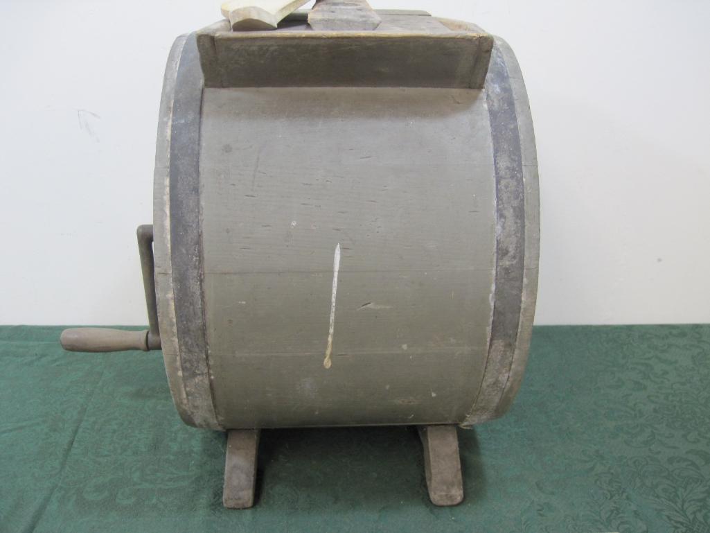 Wooden Butter Churn with lid, handle and agitator, AS-IS