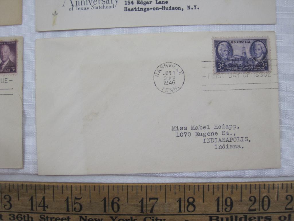 US First Day Covers 1940s including Honoring The Armed Forces, 100th Anniversary of Texas Statehood,